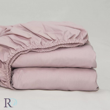 Cearceaf cu elastic, 100% bumbac, tesatura satin, roz, Roxyma Dream