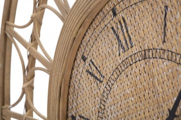 Ceas decorativ finisaj natural din Ratan, ∅ 76 cm, Panama Mauro Ferretti - Img 3