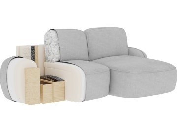 Colțar Tesalia extensibil, 247x150x93 cm, orientare dreapta – Royal 04 - Img 13