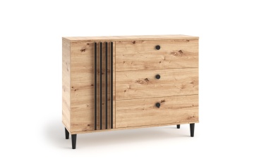 Comodă LIVIA 03 – 120x40x92.5 cm – Stejar Artisan