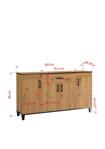 Comodă POLA 16 – 160x40x90 cm – Stejar Artisan - Img 3