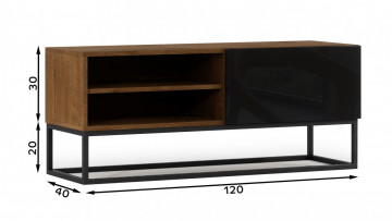Comodă TV cu un sertar si doua rafturi, 120x50 cm, Avorio, Eltap - Img 3