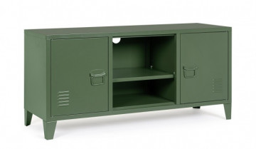 Comoda TV verde din metal, 120,5x40x58,5 cm, Cambridge Bizzotto - Img 1