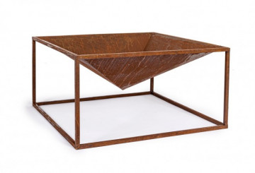 Cos de foc patrat, culoare rugină, 60x60, Illinois Yes