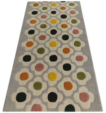 Covor Flower Bedora, 200x300 cm, 100% lana, multicolor, finisat manual - Img 11