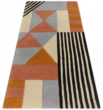 Covor Geometry Bedora, 200x300 cm, 100% lana, multicolor, finisat manual - Img 11