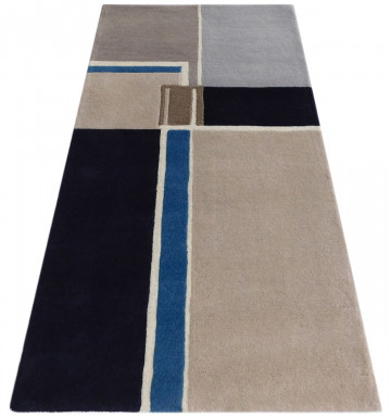 Covor Sea Bedora, 120x170 cm, 100% lana, albastru, finisat manual - Img 11