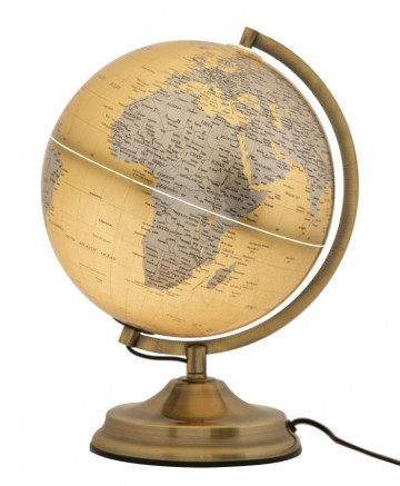 Decoratiune cu lumina ambientala glob auriu/argintiu din metal, ∅ 25 cm, Globe Mauro Ferretti - Img 2
