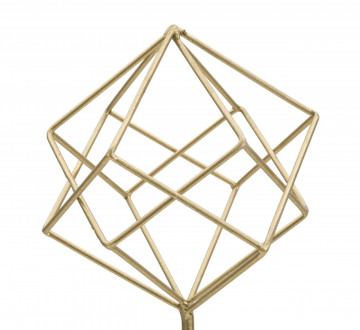 Decoratiune cuburi aurii din metal si marmura, 16x18x41,5 cm, Cube Mauro Ferretti - Img 2