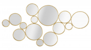 Decoratiune de perete aurie din metal, 100x2,3x51,5 cm, Mirrors Mauro Ferretti
