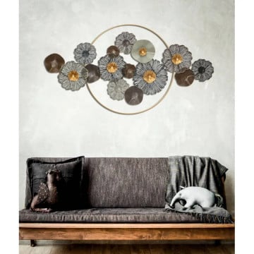 Decoratiune de perete multicolora din metal, 155 x 8,5 x 85 cm, Flower Circle Mauro Ferreti - Img 5