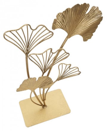 Decoratiune frunze aurii din metal, 26x11,5x44,5 cm, Leaf Mauro Ferretti - Img 3