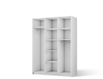 Dulap Bregma III cu uși batante – 2 uși – 148x58x204 cm – Alb – Varianta 1 - Img 3
