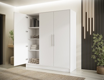 Dulap cu 3 usi Alarica 180x60x200 cm – Alb – prezentare comercială suplimentară