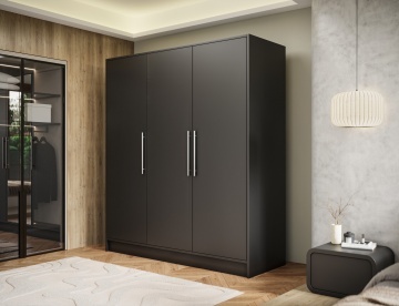 Dulap cu 3 usi Alarica 180x60x200 cm Alarica – Negru – fotografie de produs din catalog