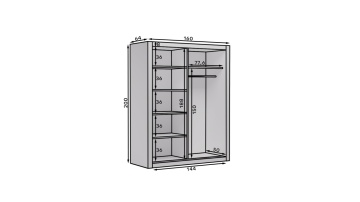 Dulap cu usi glisante 160x200 cm, Morell, ADRK Furniture - Img 9