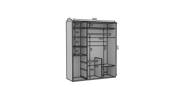 Dulap cu usi glisante 180x200 cm, Leor, ADRK Furniture - Img 9