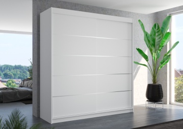 Dulap cu usi glisante Esteva 200x215 cm, 11 Rafturi + Bara pentru Umerase, ADRK Furniture