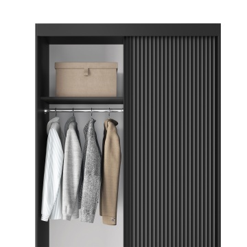 Dulap cu uși glisante Prescco II, 120x60x220 cm – Negru – prezentare de produs din alt cadru