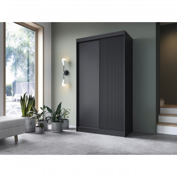 Dulap cu uși glisante Prescco II, 120x60x220 cm – Negru