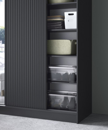 Dulap cu uși glisante Prescco II, 120x60x220 cm – Negru – cadru de prezentare secundar