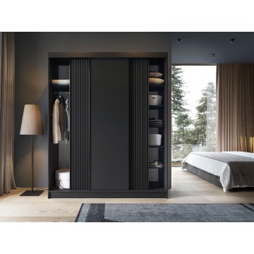 Dulap cu uși glisante Prescco III, 180x60x220 cm – Negru – fotografie suplimentară de catalog, ID imagine 101989630