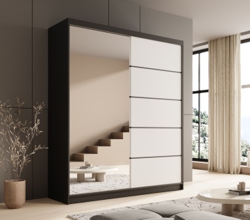 Dulap cu usi glisante si oglinda, 180x58x215 cm, Nico 180, ADRK Furniture