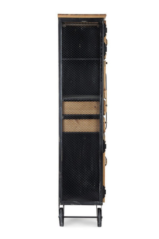 Dulap mobil negru / maro din metal si lemn de Pin, Liverpool Bizzotto - Img 11