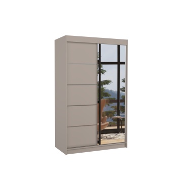 Dulap NICEA 120 cm cu oglindă și uși glisante, culoare cașmir