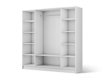 Dulap Palladio cu uși batante – 4 uși – 200x51x200 cm – Alb – Varianta 1 - Img 3