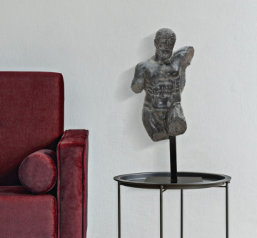 Figurina decorativa neagra din polirasina, 26x22x57,5 cm, Museum Man Mauro Ferretti - Img 6