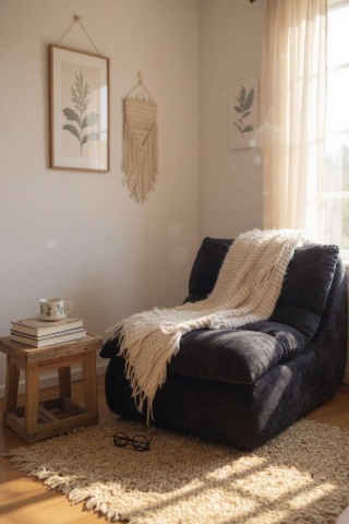 Fotoliu modular negru pentru living