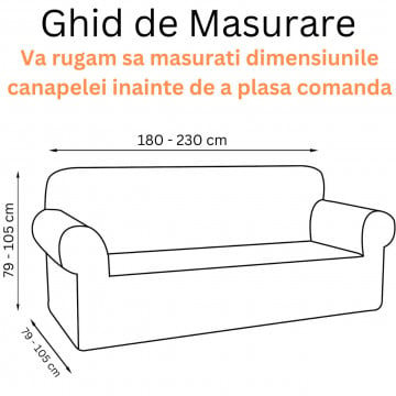 Husa elastica din catifea, canapea 3 locuri, cu brate, negru, HCCJ3-01 - Img 6