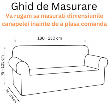 Husa elastica din catifea, canapea 3 locuri, cu brate, negru, HCCJ3-01 - Img 15