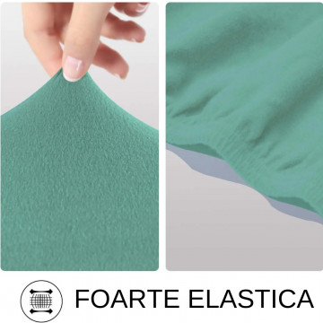 Husa elastica moderna, cu brate, poliester / spandex, turquoise, HES2-22 - Img 4