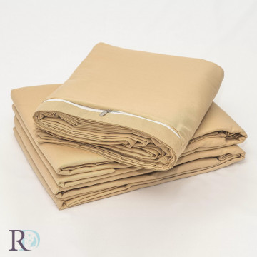 Husa pentru pilota, 200x220 cm, 100% bumbac, tesatura satin, bej inchis, Roxyma Dream Bejovo