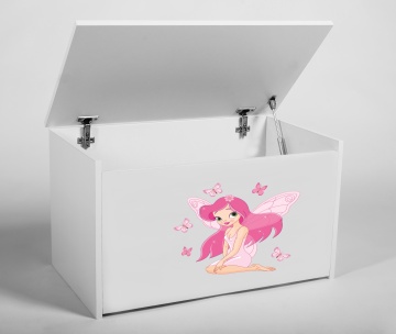 Ladă pentru jucării DARIA – 73x40x42 cm – Alb / GIRL WITH WINGS - Img 3
