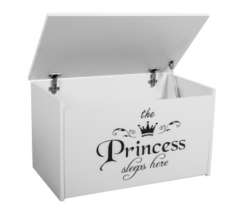 Ladă pentru jucării DARIA – 73x40x42 cm – Alb / PRINCESS Negru - Img 3