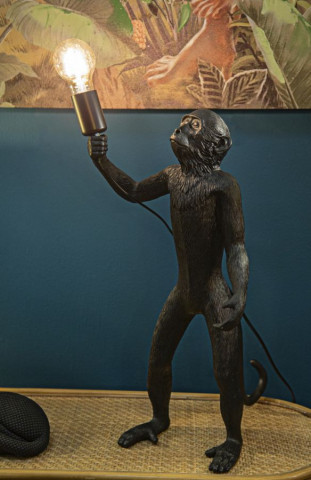 Lampa neagra din polirasina, soclu E27, max 40W, 26 x 34 x 55 cm, Monkey Mauro Ferreti - Img 5