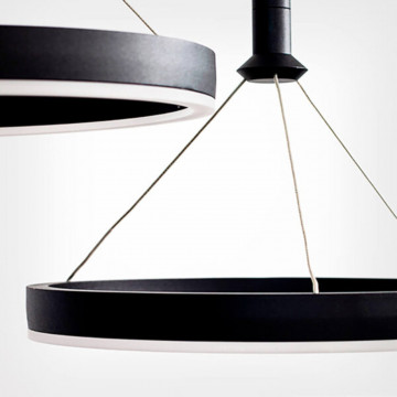 Lampa suspendata LED Hoop 3, Max 54W, negru, lumina calda, Kelektron - Img 2