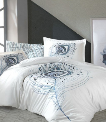 Lenjerie de pat, bumbac satinat, 6 piese, pat 2 persoane, Valencia, LDV-60