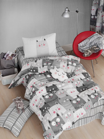 Lenjerie de pat pentru o persoana, Eponj Home, Duvarda 143EPJ01905, 2 piese, policoton, multicolor - Img 1