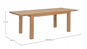 Masa din lemn, extensibila, 160/220x95 cm, Bounty, Bizzotto - Img 2