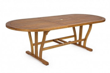 Masa din lemn, ovala, 180/240x100 cm, Noemi, Yes - Img 1