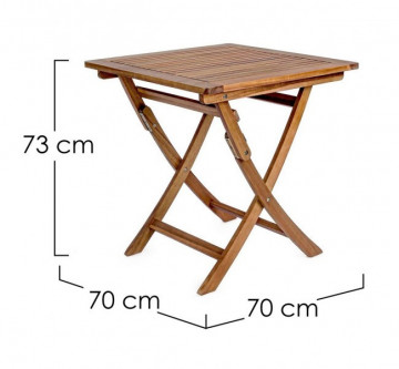 Masa pentru gradina maro din lemn de Acacia, 70 cm, Noemi Bizzotto - Img 2