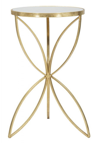 Masuta auxiliara aurie din metal, ∅ 35 cm, Butterfly Mauro Ferretti