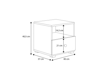 Noptiera cu sertare, 40x40.2x37 cm, Emi, ADRK Furniture - Img 13