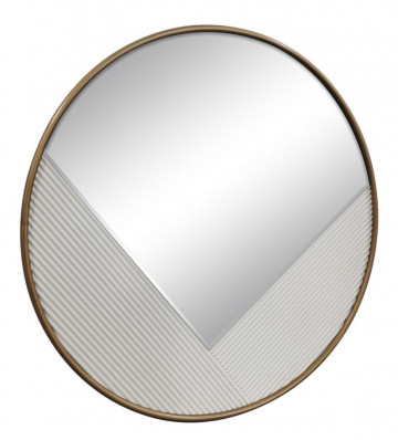 Oglinda decorativa alba din metal si MDF, ø 80 cm, Tolosa Mauro Ferreti - Img 2