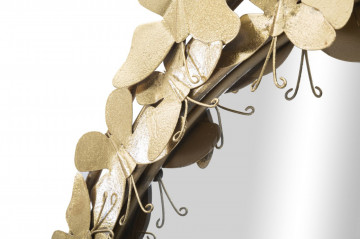 Oglinda decorativa aurie cu rama din metal, ∅ 81,5 cm, Glam Butterflies Mauro Ferretti - Img 3