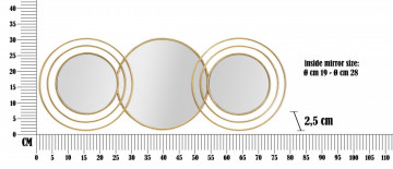 Oglinda decorativa aurie cu rama din metal, 79x30x2,5 cm, Triply Round Mauro Ferretti - Img 5